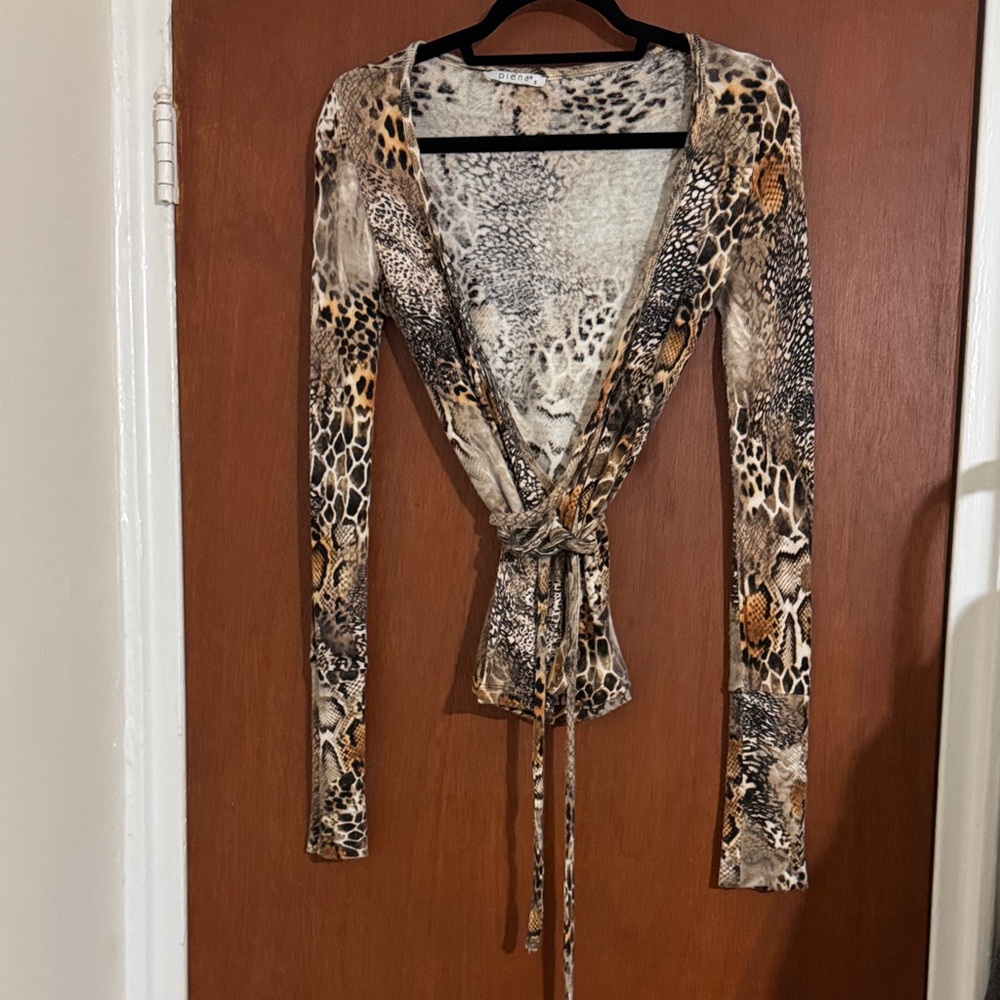 Animal Print V-Neck Sweater